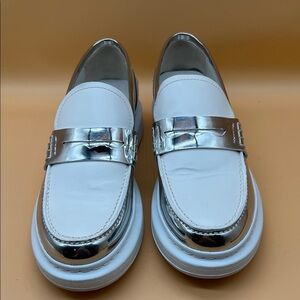 Alexander McQueen Women's Loafers EU 38 1/2D White/Silver
